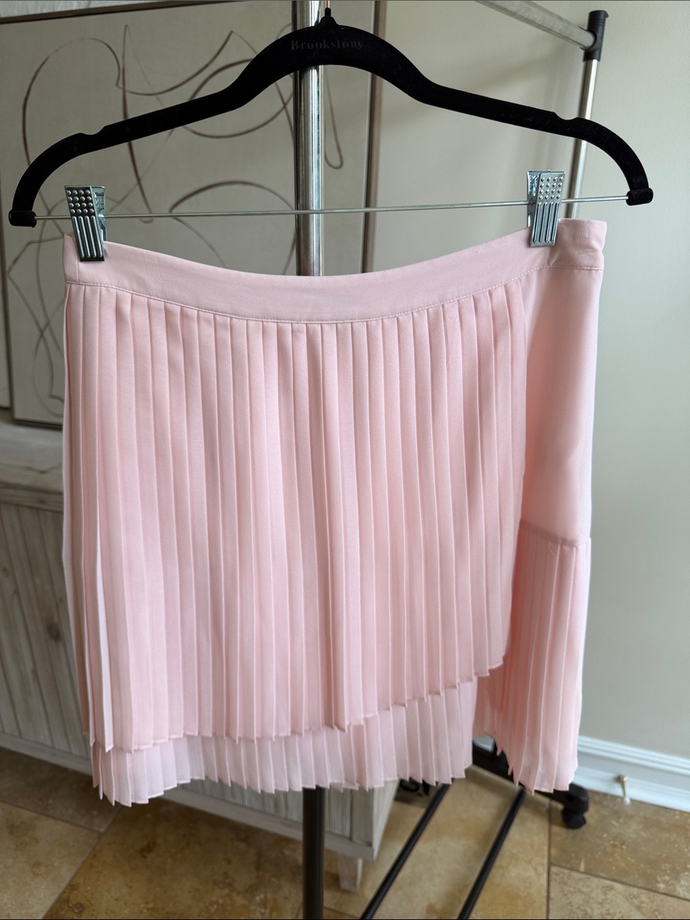 Vince Camuto Light Pink Asymmetrical Pleated Skirt